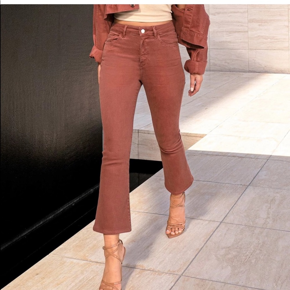 Anthropologie DL1961 Bridget Cropped Mid Rise Sculpt Boot Jeans in Cozumel 27 - Picture 5 of 13